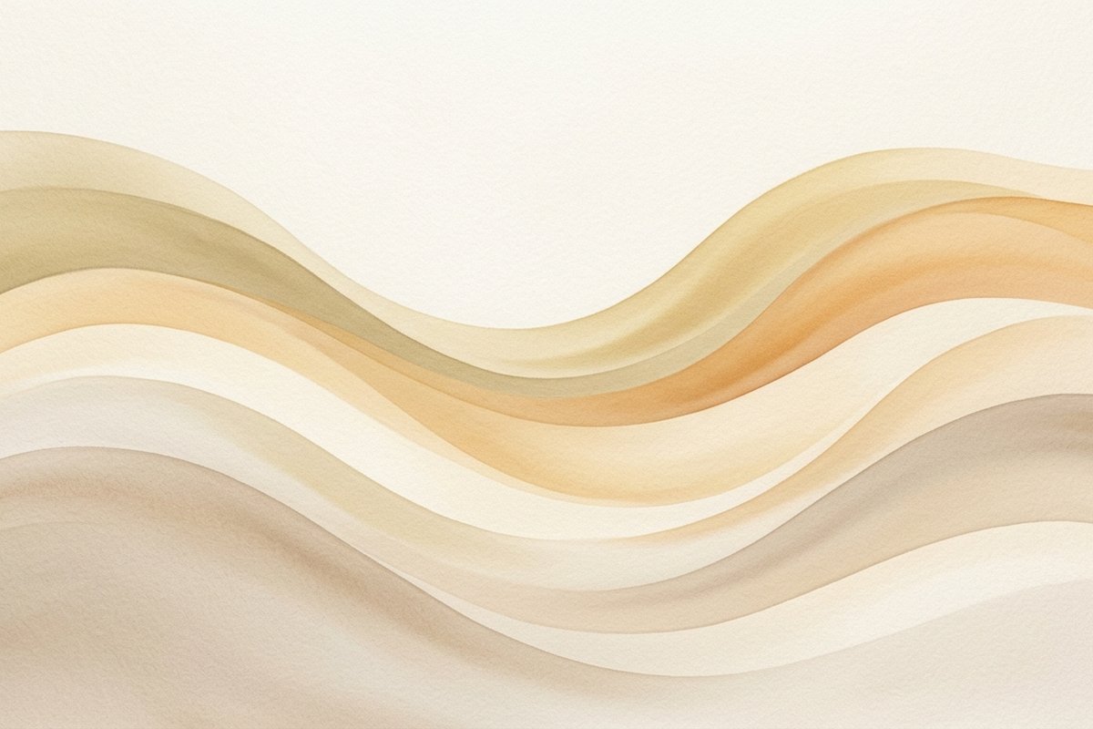 단기 금리와 월배당 흐름을 암시하는 부드러운 금빛·모래색 추상 물결 이미지